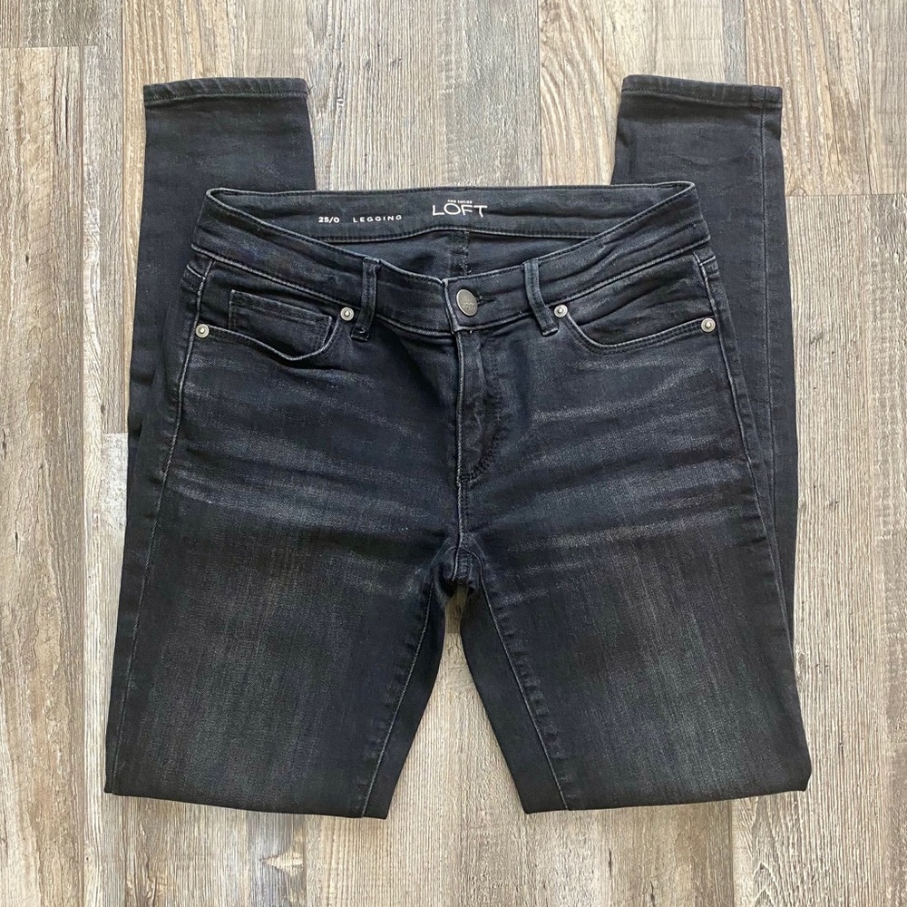 LOFT Black Skinny Jeans Legging Size 25/0